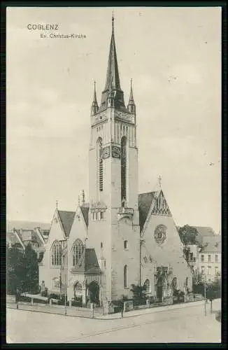 AK - Evangelische Christuskirche in Koblenz - 1917 Feldpost Ehrenbreitstein gel.