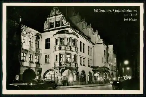 7x Foto AK - München - Hofbräuhaus am Platzl bei Nacht - und andere  - 1938
