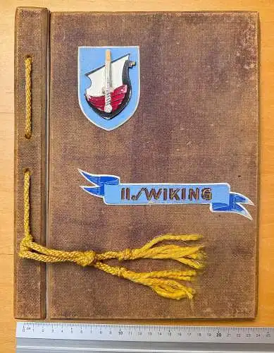Fotoalbum ohne Bilder - 5. Panzer-Div. II. Wiking 1943 Wappen Segelboot Schwert