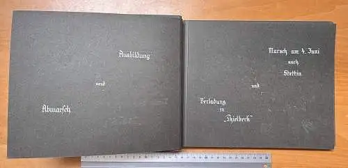 Kriegs-Fotoalbum ohne Fotos - gestickt Wappen Finnland - Funk 1 M.N.A. mot 104