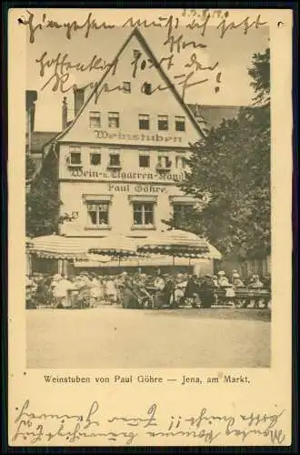 AK - Weinstube von Paul Göhre Jena, am Markt - Terrasse Biergarten viele Gäste
