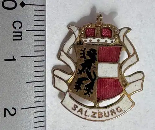 Salzburg Wappen - Emailliertes Abzeichen Pin 1925-30 - 22mm an Nadel