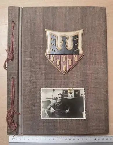 Fotoalbum ohne Bilder - Kampfgeschwader K.G. 6  - Aufgeklebtes Relief Abzeichen
