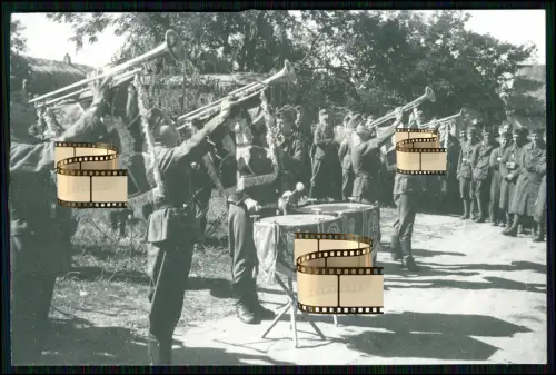 Foto - Militärmusikzug der Wehrmacht -  Ablösung Soldaten Fanfaren in Italien