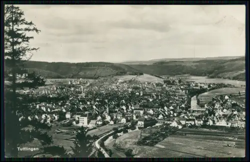 Echt Foto AK Tuttlingen -  eingebettet in hügelige Landschaft - 1929 gelaufen