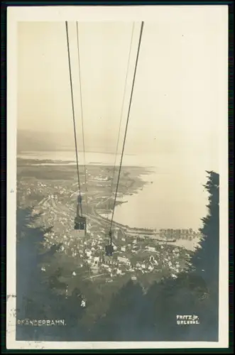 Foto AK - Blick auf Bregenz Bodensee vom Pfänder-Bahn dem Hausberg 1927 gelaufen
