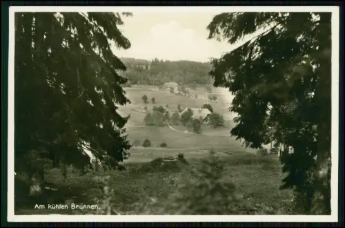 Foto AK Blick auf St. Georgen im Schwarzwald - Am kühlen Brunnen - 1930 gelaufen