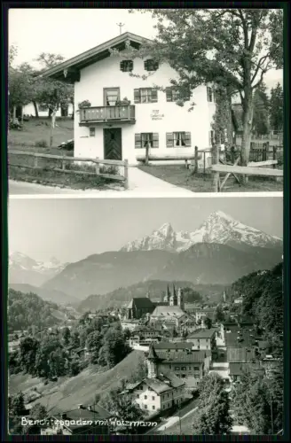 Foto AK - bei Berchtesgaden Pension Laden mit Aufschrift Brot und Kolonialwaren