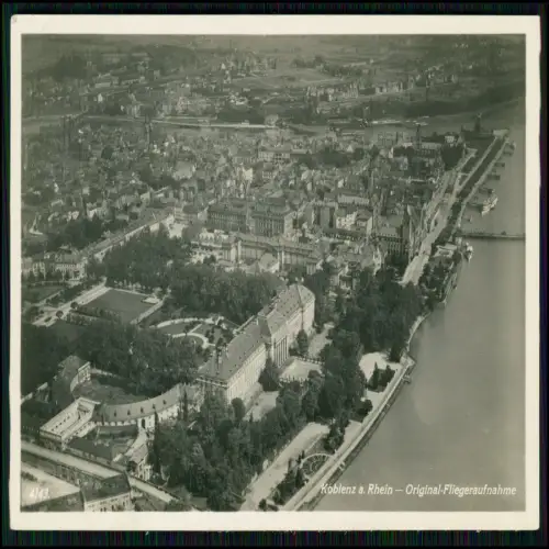 3x Foto AK Luftaufnahme Koblenz am Rhein Deutsche Eck Bebauung entlang des Ufers