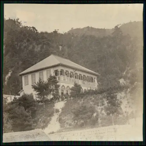 Original Foto 14x10cm -  Residenz Villa Gebäude - in Japan oder China - um 1895