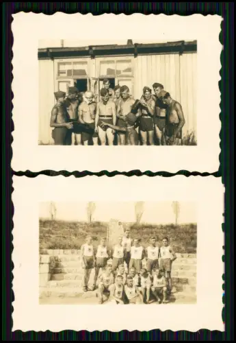 4x Foto Soldaten RAD - in Sporthose Turnhose Unterhose freier Oberkörper uvm.