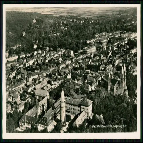 Echt Foto AK -  Luftaufnahme von Bad Homburg vor der Höhe - 1937 gelaufen