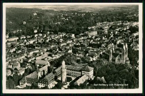 Echt Foto AK -  Luftaufnahme von Bad Homburg vor der Höhe - 1937 gelaufen