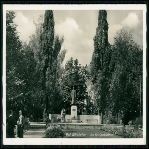 Foto AK Kneipp-Denkmal Bad Wörishofen -  1903 Werk G. Albertshofer 1940 gelaufen