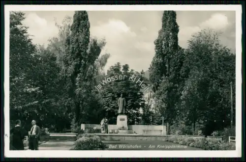 Foto AK Kneipp-Denkmal Bad Wörishofen -  1903 Werk G. Albertshofer 1940 gelaufen