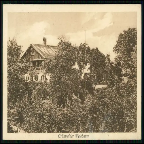 2x AK - Grünwalder Weinbauer - Gasthof in Grünwald bei München - 1928 gelaufen