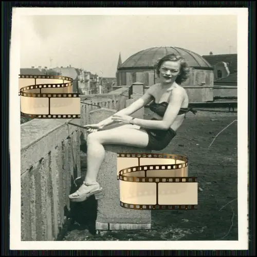 13x Foto Abzug Repro 13x10cm - Charlotte Flemming - im modischen Badeanzug 1949