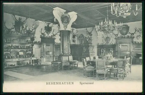 AK Bebenhausen Tübingen am Neckar Jagdschloss Speisesaal 1907 gelaufen