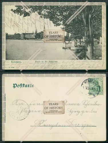 AK Konstanz am Bodensee Partie an Seestraße 1904 gelaufen