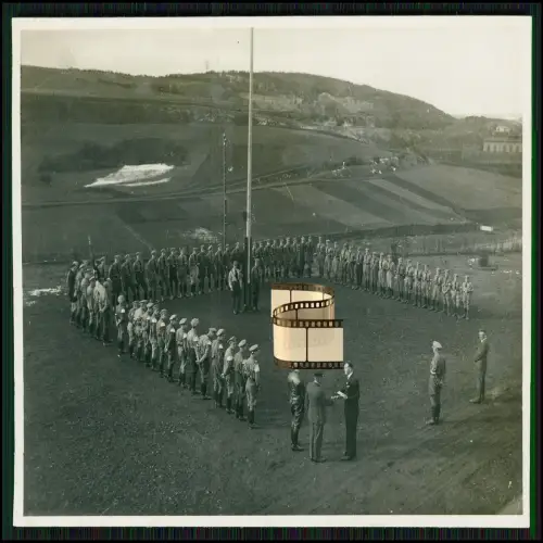 Foto - militärische Zeremonie Versammlung - Formation Fahnenmast herum - 1936-38