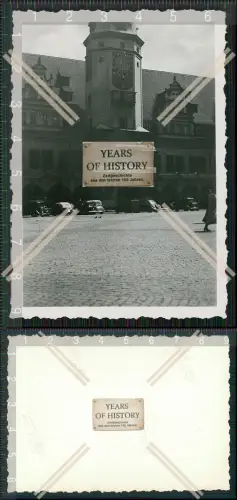 Foto Leipzig 1939 Werbung 100 Jahre Leipzig Dresdner Eisenbahn vor Rathaus