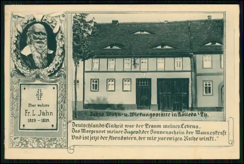 AK - Wohn- und Wirkungsstätte - von Friedrich Ludwig Jahn - in Kölleda Thüringen
