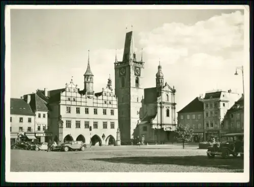 Foto AK - Marktplatz Litoměřice Leitmeritz Tschechien - Rathaus und Stadtkirche