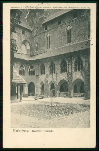 AK Ordensburg Kreuzhof mit Turmecke  der Marienburg Zamek w Malborku - 1913 gel.