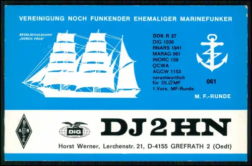 7x QSL-Karte Bestätigungskarte im Amateurfunk für den erfolgreichen Funkkontakt