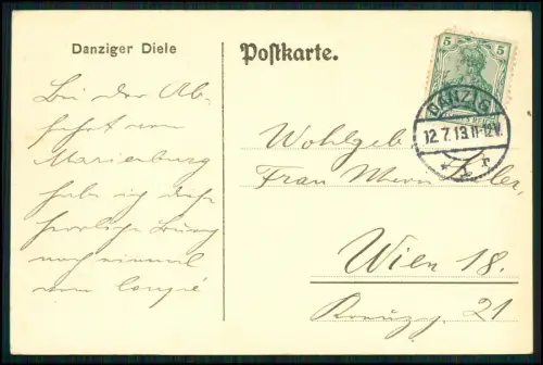 AK - Danziger Diele - im Artushof - Danzig Gdańsk Polen - 1913 gelaufen