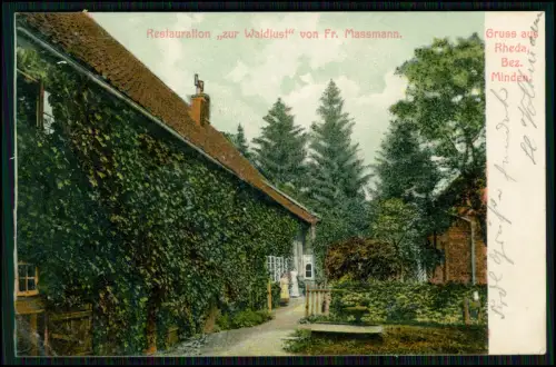 AK - Rheda Bez. Minden - Restauration zur Waldlust - von Fr. Massmann 1907 gel.