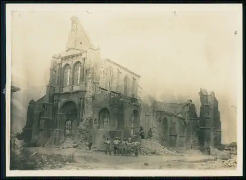 Foto 18x13cm 1. WK - Sennheim Cernay Dormois Elsass - Soldaten zerstörte Kirche