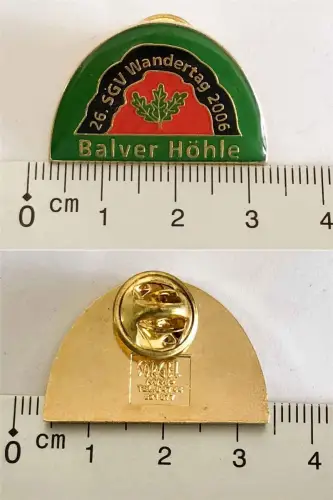 Pin Anstecknadel Abzeichen Balve Sauerland 26. SGV Wandertag 2006 Balver Höhle