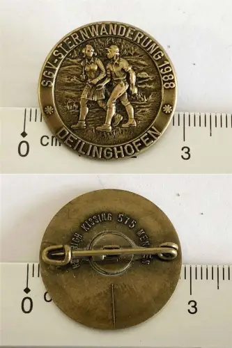 alter Pin Anstecknadel Abzeichen Deilinghofen Hemer SGV-Sternwanderung 1988
