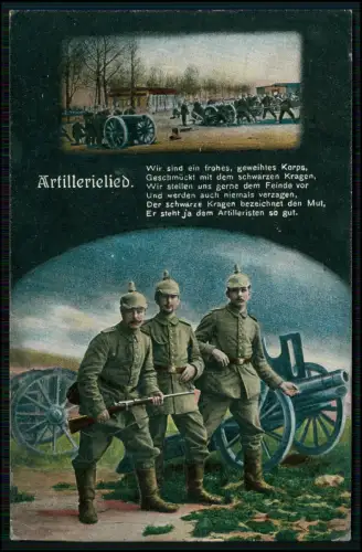 2x Foto AK 1. WK - Soldaten Geschütz Pak - Ehrenbreitstein Koblenz 1916 Feldpost