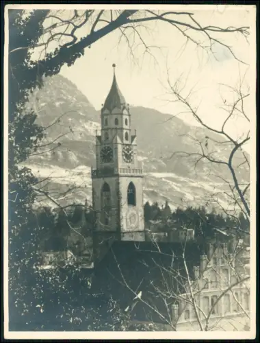 Foto 24x18cm - Stadtpfarrkirche St. Nikolaus in Meran - Südtirol Italien - 1945