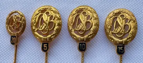4x - Anstecknadel Deutscher Sportbund DSB - 5 -10 - 15 - 20 - Jahre Ehrennadel