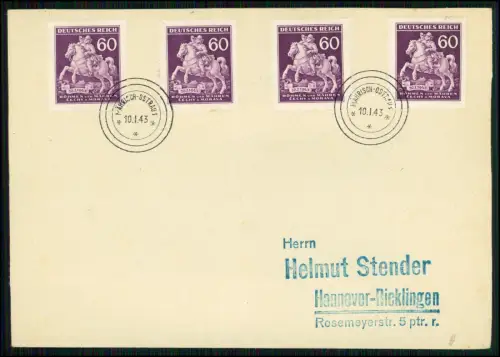 3x Brief - Protektorat Böhmen und Mähren - HAINRISCH-OSTRAU 1943 - n. Hannover