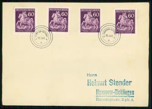 3x Brief - Protektorat Böhmen und Mähren - HAINRISCH-OSTRAU 1943 - n. Hannover