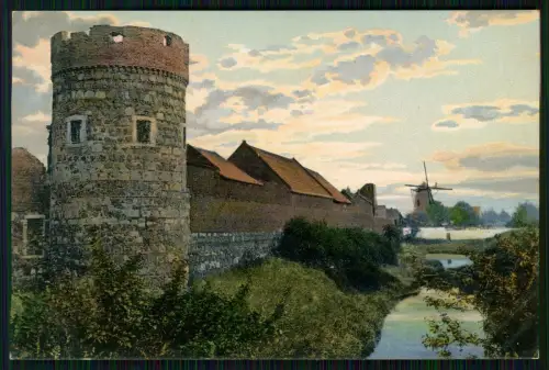 AK - Zons Dormagen Niederrhein - Partie bei der alten Stadtmauer Windmühle