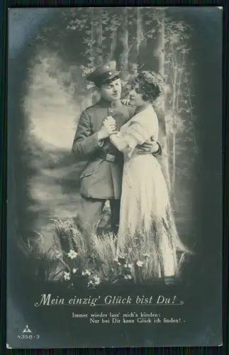 4x AK - Serie PH 4358 - Mein einzig' Glück bist Du ! - 1918 Feldpost gelaufen