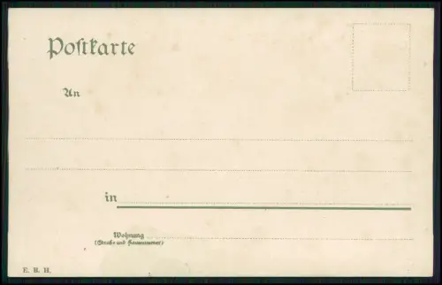 AK Litho Hildesheim Dom-Kreuzgang und 1000-jähriger Rosenstock 1899