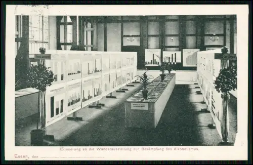 AK Essen Ruhr - Erinnerung Wanderausstellung Bekämpfung Alkoholismus - 1908 gel.