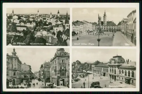 Foto AK - St. Pölten Österreich - Adolf Hitler-Platz - und andere - 1943 gel.
