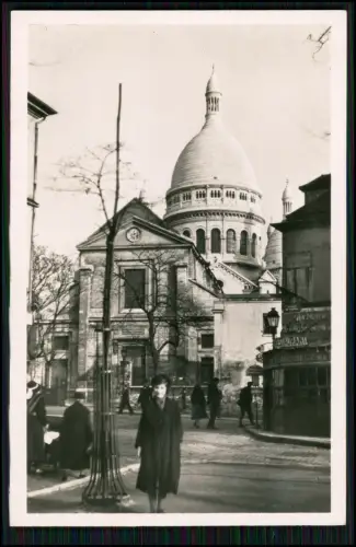 2x Echt Foto AK - PARIS - Montmartre Le Sacré-Cœur et l'Eglise Saint-Pierre
