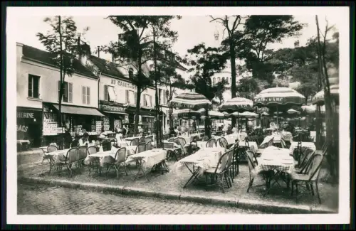 2x Echt Foto AK - PARIS - Place du Tertre in Montmartre -Café Biergarten Terasse