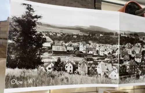 Klappkarte 59x10,5cm - Olpe im Sauerland - Panorama der Stadt