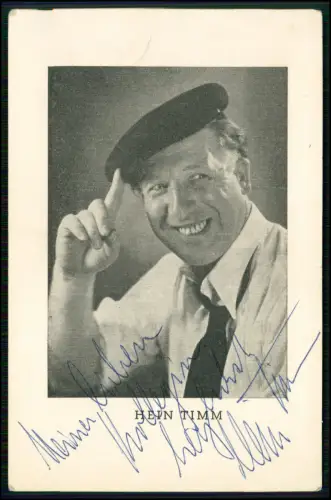 AK - Hein Timm Hamburg - Original Unterschrift Signatur Autogramm - Volkssänger