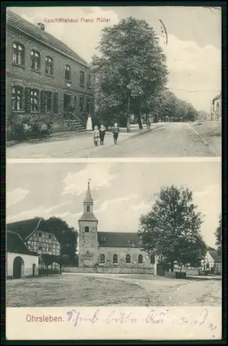 AK - Ohrsleben Hötensleben Börde Sachsen-Anhalt - Geschäft F. Müller - 1911 gel.