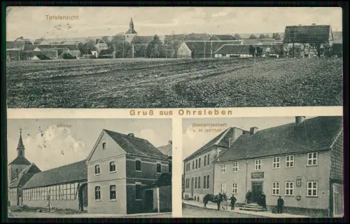 AK - Ohrsleben Hötensleben Börde Sachsen-Anhalt - Gasthof Kirche - 1914 gelaufen